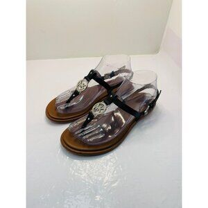 Michael Kors Sondra Leather Sandals Black Size 6.5